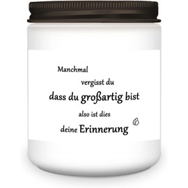 Duftkerze Kerze Geschenk für Freund, Freundin, Familie, Manchmal vergisst du dass du großartig bist, also ist dies deine Erinnerung, Schwarze Abdeckung, Lavendel