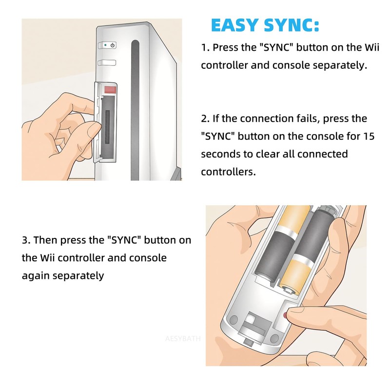 AESYBATH Remote Controller for Wii, Wireless Remote Controller with Nunchuk