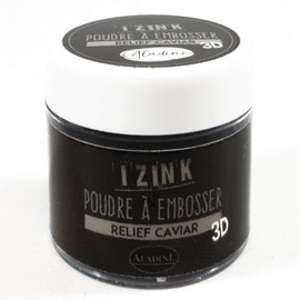 Izink Caviar Embossing Powder - Embossing - 3D Volume Effect for Scrapbooking and Creative Cartery - Embossing Scrap in Black Caviar Colour - 25 ml jar