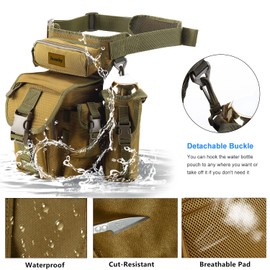 Jueachy Military Tactical Drop Leg Bag Multifunctional Thigh Bag Motorcycle Leg Bag Military Hip Bag Hiking Waist Pack with Water Bottle Pouch for Motorcycling Hiking Traveling Fishing Camping