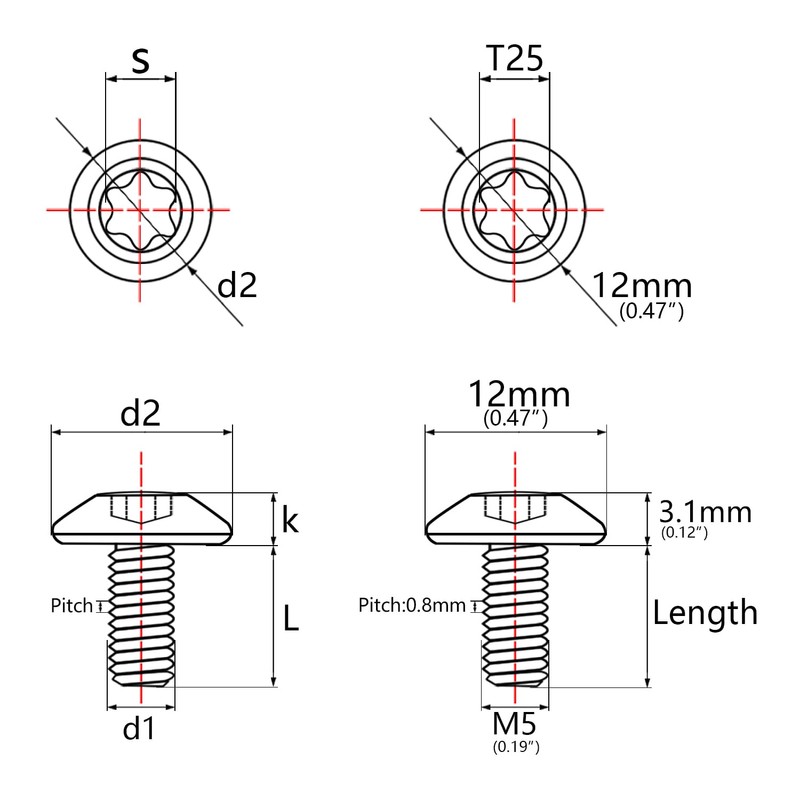Wanyifa Titanium M4 M5 M6 10 12 15 20 25