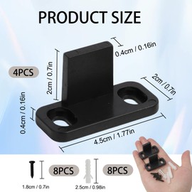 4 Pcs Sliding Door Sliding Barn Door Floor Guides Sliding Door Floor Guides Includes Screws and Expansion Tubes Plastic Sliding Door Guide Black