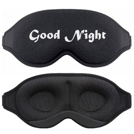 3D Sleep Mask - Eye Mask for Sleeping with 100% Blackout Design, Funny Sleep Mask 3D Sleeping Mask for Women Men (Good Night)