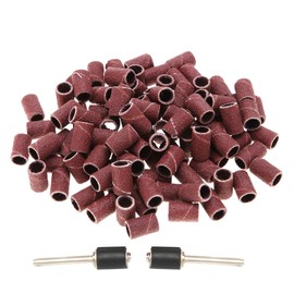 BESPORTBLE 1/2 Inch Sandpaper Circle with Rod 102 Pcs Set Sandpaper Pad for Sander Nail Sanding Bands Polishing Burnish Tool