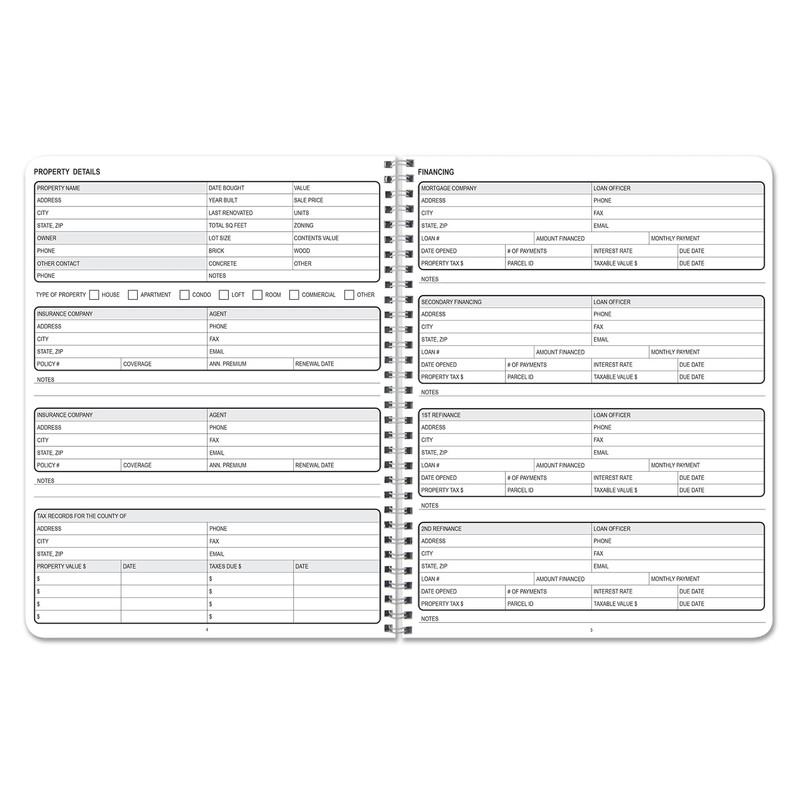 BookFactory Home Inventory Record Book/Home Inventory Log Book/Notebook - Wire-O,