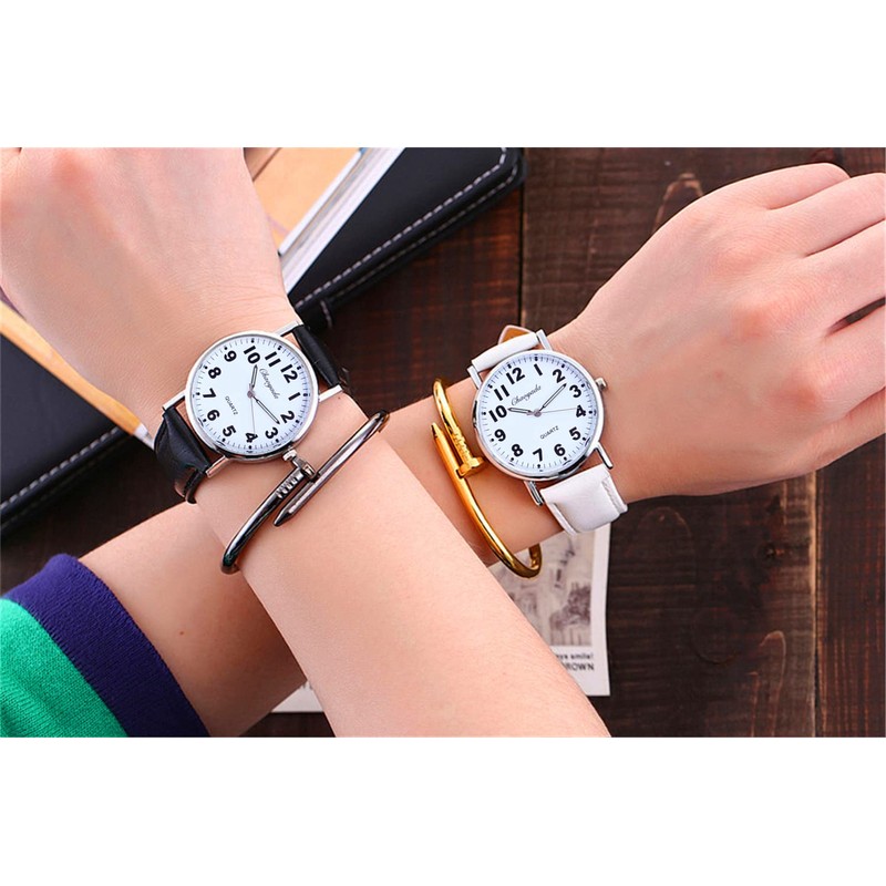 Men Women Casual Simple Black White Leather Deals Large Numbers