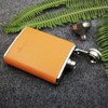 iSavage 3oz Orange Leather Wrapped Hip Flask with a Funnel