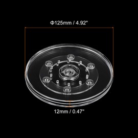 PATIKIL 5 Inch Heavy Rotating Swivel Stand, 360˚ Rotation Lazy Susan Turntable with Steel Ball Bearings for Model Base Rotating Plants TV Computers Monitors, Clear