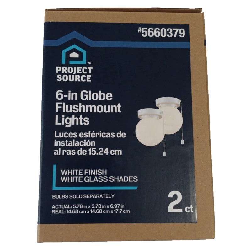 Project Source 2 -Light 6-in Gloss WhiteFlush Mount Light 2