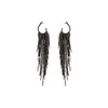 Black Rhinestone Long Tassel Earrings for women.Crystal Chandelier Fringe Drop