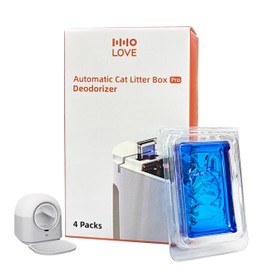 HHOLOVE Deodorizer 4-Pack for Self Cleaning Cat Litter Box, for Automatic Cat Litter Box Extra Large No More Scoop, Anti-Pinch for Cat 3-20lbs, Advanced Odor Control 4 Pack(Blue)