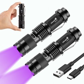 ULTRAFIRE Rechargeable 395nm UV Flashlight Zoomable