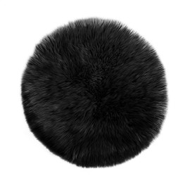 Imitation Sheepskin / Lambskin Rug for Living Room, Bedroom or Children’s Room / Rug or Mat for Placing next to Chair or Sofa, Black