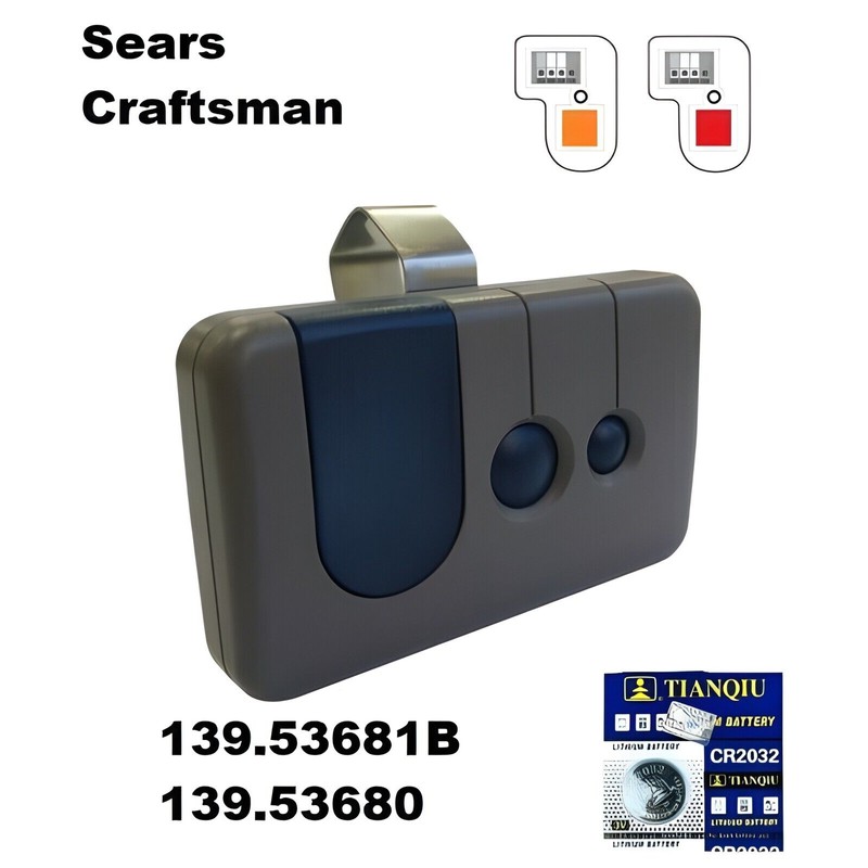 Craftsman Sears Replacement Garage Door Opener Visor Remote For Red