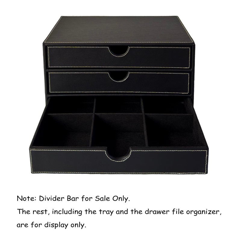 UnionBasic Divider Bar, Divider Strip for 3-Drawer File Organizer, Black