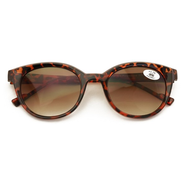 V.W.E. Women Round Progressive Bifocal Reading Sunglasses - No Line
