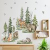 Runtoo Large Woodland Animals Wall Decals Bear Fox Deer Mountain