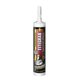 Titebond TiteGrab Plus Construction Adhesive – Bonds Wood, Metal, Concrete, Tile, Foam & More, Instant Grab, Fast Strength, Waterproof, All-Weather Use – 6701, 9 Oz. Cartridge