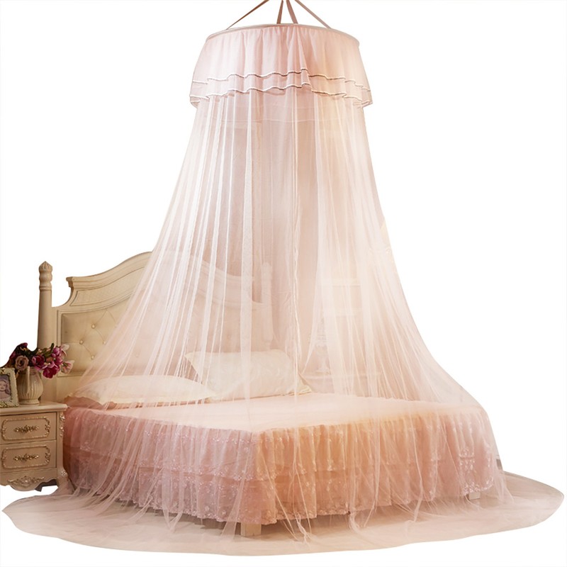 Breathable Round Canopy Lace Princess Style Mosquito Net Bed Curtain