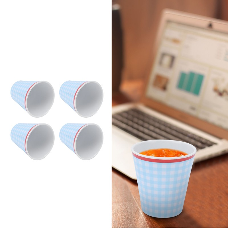4Pcs/Set Imitation Porcelain Water Cup Originality Beverage Mug for Home