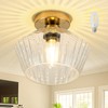 Witlighting Gold Flush Mount Ceiling Light with Brass Frame &