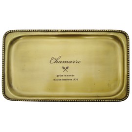 PL Antique Tray CHAMARRE, Rectangular, Iron, Gold Color