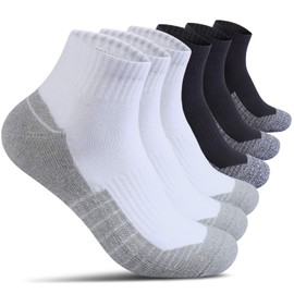 Begrily Mens Cotton Athletic Ankle Socks - 6/8 Pack Thick Cushion Low Cut Sock Comfortable for Running Sport Casual Work
