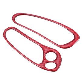 X AUTOHAUX Auto Speedometer Side Button Switch Cover Trim Interior Accessories for Chevy Corvette C5 1998-2004 Polyurethane Carbon Fiber Pattern Red (Set of 2)