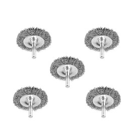 Stainless Steel Wire Wheel Brush CrimpedCup Brush forDrill,5Pcs 2" Stainless Steel Wire Brush Drill with1/4InchRound ShankDrill,WireBrushCrimped WireCupBrushStainlessSteelBrushWireWheel