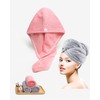Lumimi Set of 4 Microfibre Hair Turban Head Towels, Soft,