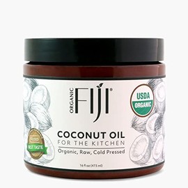 Organic Fiji, Raw Extra Virgin,Cold-Pressed, Cooking Coconut Oil with Fresh Flavor, Non-GMO, USDA Organic, 16oz