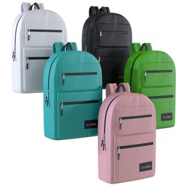 10 Pack Bulk Backpacks, Wholesale 17-Inch Lightweight Bookbags for Kids, Adults, School, Classroom, Travel, Gym Supplies with 1 Large, 2 Small Pocket, Perfect for Events, Corporate Bundles