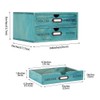 PACKGILO Wooden Storage Box Rustic Desktop Organizer with 2 Drawers