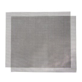 VIRSUS 2 Reusable Grill Mats with Non-Stick Coating 1582 Colour Black Size 36 x 42 cm Grill Grate for Electric Grill with Gas and Carbon Fibre for Grilling Meat Fish Vegetables Pack of 2