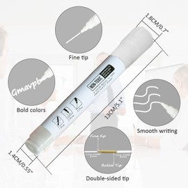 ZHIDIAN White Dry Erase Markers for Black Glass Board, 2-in-1 Premium Reversible Dual Tip - Bullet & Fine Point, Erasable Blackboard Chalkboard Liquid Chalk Markers Pens, 10 Pack