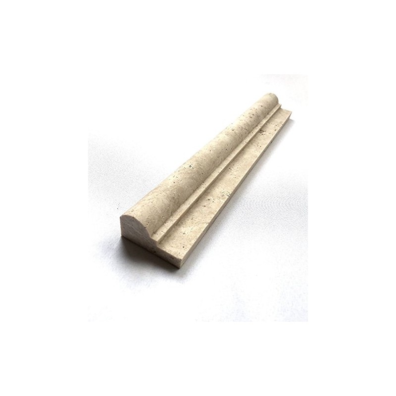 Light 2x12 Travertine Chair Rail Ogee Molding Wall Trim