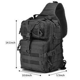 OUTLEYNY Men's Tactical Sling Bag Small Sling Backpack Military Rover Shoulder Bag Molle Assault Range Bag for Outdoor