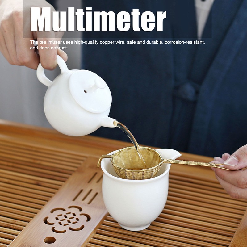 Tea Infuser Strainer Pure Copper Reusable Loose Leaf Teapot Filter
