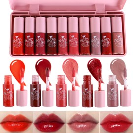 Luxsea 10 Colors Lip Stain Long Lasting Waterproof, Tinted Cheek & Lip Stain, Korean Lip Tint, tinta para labios, Mini Liquid Lipstick Set