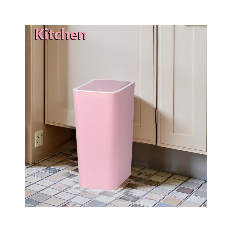 Eleckey Small Trash Can with Lid(Pink) - 2 Pack