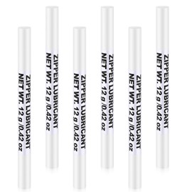 Nuanchu 6 Pcs Zipper Wax Snap and Zipper Lubricant Stick, Zip Lube for Lubricating and Protecting Plastic and Metal Zippers - Ideal for Boat, Canvas, Backpacks, Tents, Jackets, and More (0.42 Oz)