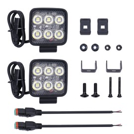Primelux 3.3 Inch LED Work Lights 2PCS 72W 9400LM Off Road Lights, 12/24V 5700K White Flood Beam Light, IP67 Waterproof with Shock Pad, Suitable for Trucks Tractors UTV and Heavy-Duty Equipment