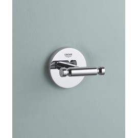 GROHE Start Cosmopolitan 41168000 Bathrobe Hook (Material: Glass / Metal, Covered Fixing), Chrome
