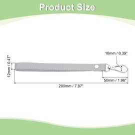 sourcing map Leather Wristlet Strap, 20cm/7.87" Long Keychain Hand Strap, Leather Replacement Wrist Strap for Purse, Clutch, Wallet, Keychain Bag DIY (Light Blue Leather, Silver Clasp)