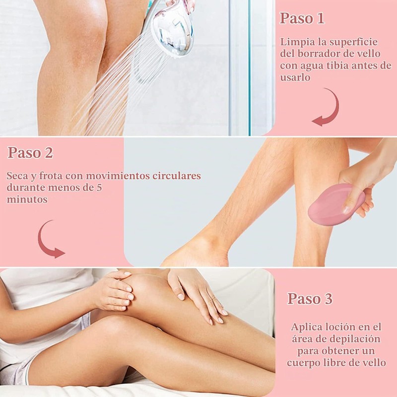 Borrador de pelo de cristal KIETLA para depilación suave y