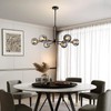 Black Sputnik Chandelier, 6-Light Modern Globe Chandelier Light Fixture with