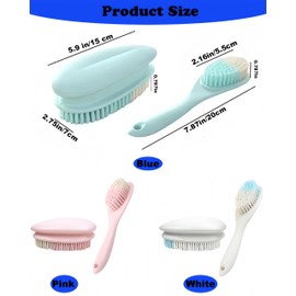 2 Pack Cleaning Scrub Brushes Soft Bristle Scrubbing Brush Clothes Brush Removes Stains from Fabrics Cleaning Brush Scrubber Brush for Fabric,Carpet,Clothes,Shoes (White)