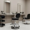 Salon Saddle Stool Synthetic Leather Black Ha Ha Feet Commercial