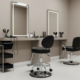 Salon Saddle Stool Synthetic Leather Black Ha Ha Feet Commercial Furniture For Salon Usecolor: white Color