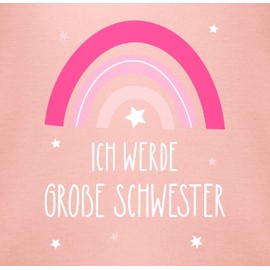 Shirtracer - Baby Bodysuit Boy Girl - I Will Be Big Sister - Rainbow - Big Sister, 1 baby pink